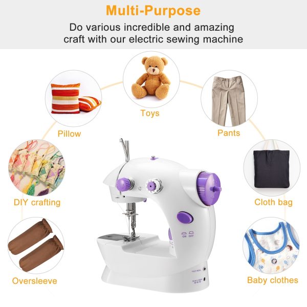 Portable 2-Speed Sewing Machine — Double Thread, LED, Foot Pedal, Dual Power (Overlock Foot) - Image 6