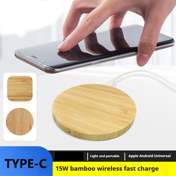 Bamboo Dual-Coil Wireless Charger — Portrait/Landscape Stand, Travel-Ready - Image 8