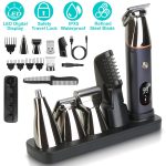 All-in-One Beard & Body Trimmer — 5 Heads, IPX5 Wet/Dry, LED Battery, 90-min Cordless Runtime