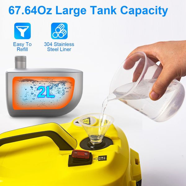1800W Canister Steam Cleaner — 2L Tank, Up to 5 Bar, Stepless Control, 15 Tools - Image 3