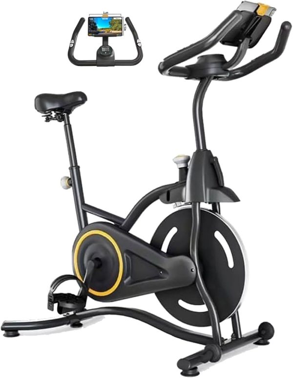 Compact Studio Spin Bike — Heart-Rate Display, Phone Mount, Adjustable Fit