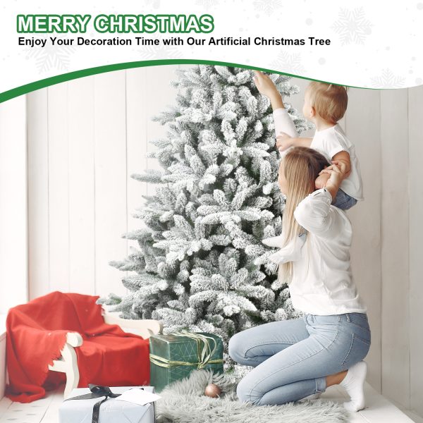 Snow-Flocked PVC Christmas Tree — Hinged Branches, Metal Stand, Realistic Full Shape - Image 8