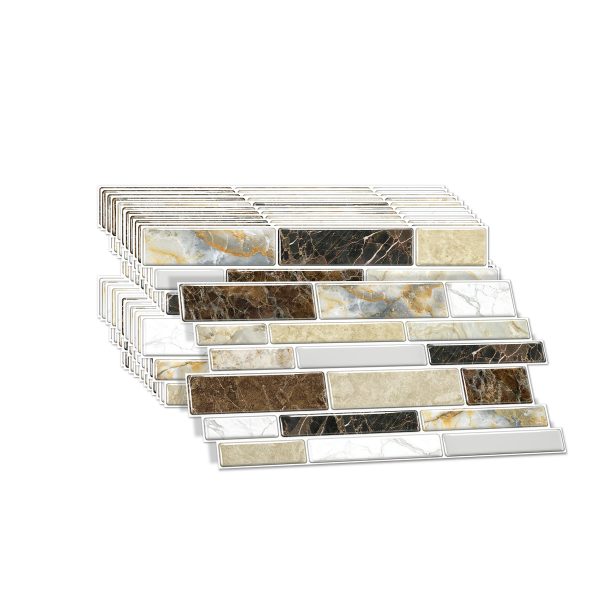 Porcelain-Look Peel & Stick Backsplash — Waterproof PVC Marble Mosaic (24/48-Pack) - Image 7