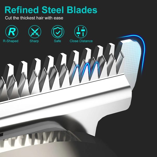 All-in-One Beard & Body Trimmer — 5 Heads, IPX5 Wet/Dry, LED Battery, 90-min Cordless Runtime - Image 5