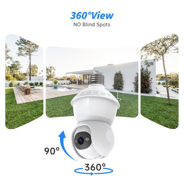 E27 PTZ Bulb Cam — 3MP, Full-Color Night, 350° Pan/90° Tilt, AI Alerts, 2.4G/5G Wi-Fi - Image 7