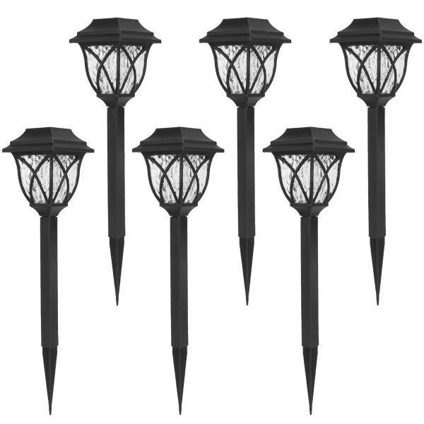 6-Pack Solar Path Lights — Water-Ripple Glow, Auto On/Off, IP45 (Warm Yellow) - Image 2