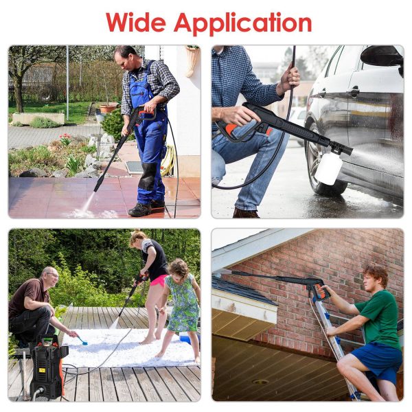 1740-PSI Electric Pressure Washer — 1400W, 2.6 GPM, Adjustable Nozzle, Soap Dispenser, IPX5 - Image 7