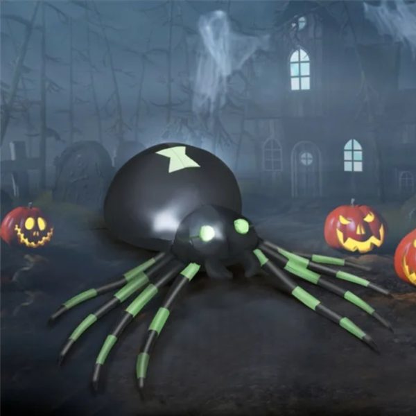 6-Ft Lighted Inflatable Spider — Self-Inflating Yard Decor with LEDs & Waterproof Fan - Image 8