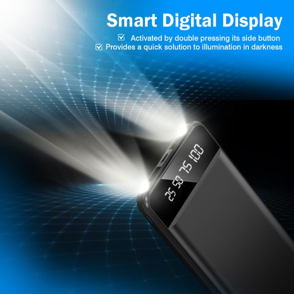 Ultra-Slim 10,000mAh Power Bank — Dual USB, LED Flashlight, Smart Display, Travel-Ready - Image 4