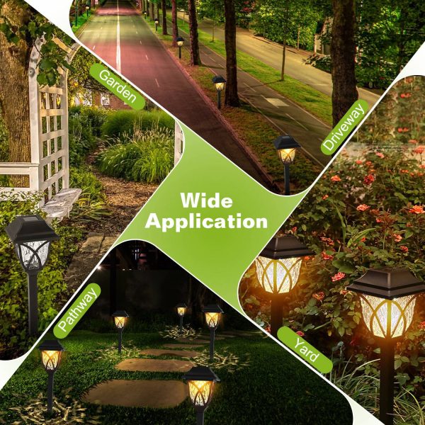 6-Pack Solar Path Lights — Water-Ripple Glow, Auto On/Off, IP45 (Warm Yellow) - Image 9