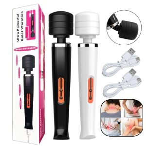 Rechargeable Magic Wand Massager — 10 Speeds, Flexible Neck, Splashproof