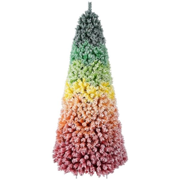 PVC Rainbow Flocking Christmas Tree — Fire-Resistant, Full Branches, Easy to Shape (6ft/7.5ft) - Image 8