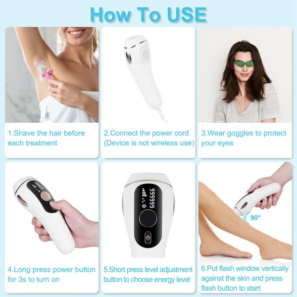 IPL Hair Removal w/ Ice-Cooling — 999,999 Flashes, 5 Levels, Auto/Manual, Face & Body - Image 4