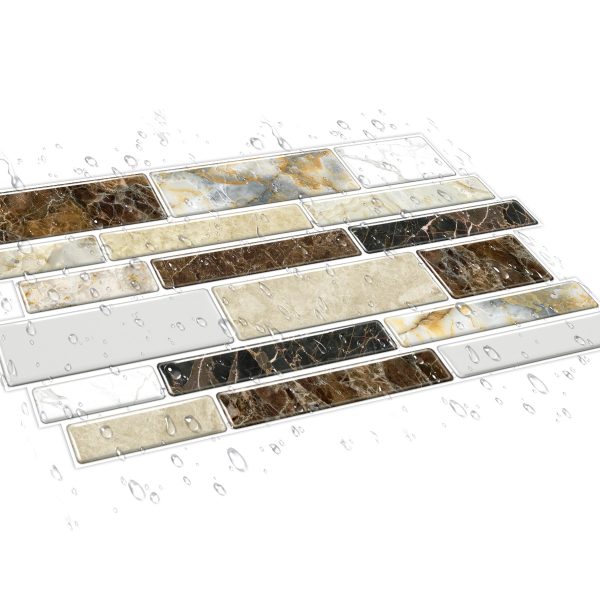 Porcelain-Look Peel & Stick Backsplash — Waterproof PVC Marble Mosaic (24/48-Pack) - Image 8