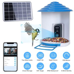 Smart Bird Feeder w/ Solar Camera — 1080P HD, PIR Motion, AI ID (11,000+ species), Night Vision, App Control