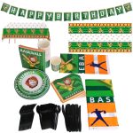 171-Piece Baseball Party Set — Serves 24, Plates/Cups/Cutlery/Napkins, Tablecloths & Birthday Banner
