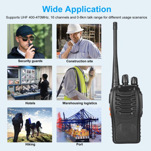 2× Baofeng BF-888S UHF Radios — 16-Channel, Long-Range, VOX, Flashlight (400–470 MHz)