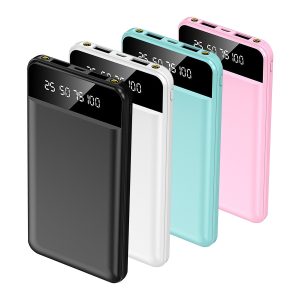 Ultra-Slim 10,000mAh Power Bank — Dual USB, LED Flashlight, Smart Display, Travel-Ready