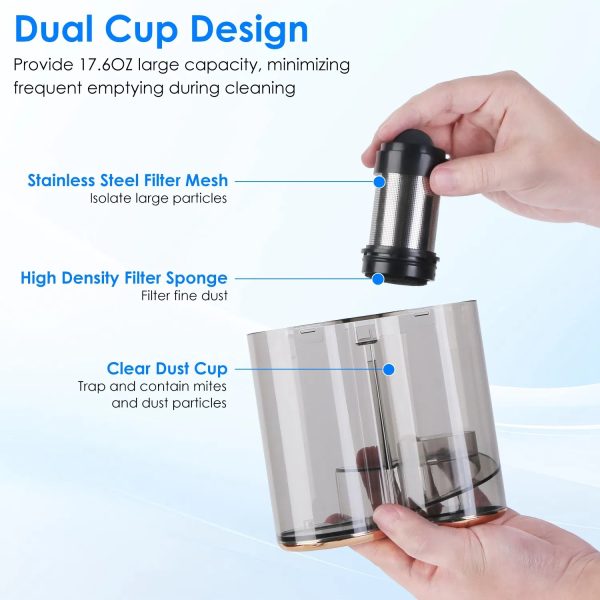 Cordless Mattress Vacuum — 16 kPa Suction, UVC + Ultrasonic, 18,000 RPM Brushroll, Dual Dust Bins - Image 9