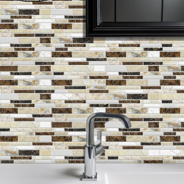 Porcelain-Look Peel & Stick Backsplash — Waterproof PVC Marble Mosaic (24/48-Pack) - Image 4