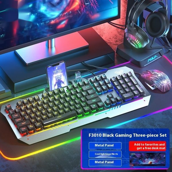 Wired Mechanical-Feel Gaming Set — F3010 Keyboard + S-Series Mouse + Optional S60x Headset & Pad - Image 5