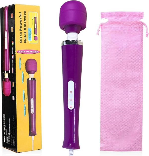 20-Speed Handheld Wand Massager — 10 Patterns, Flexible Head, Quiet <40 dB (Purple) - Image 4