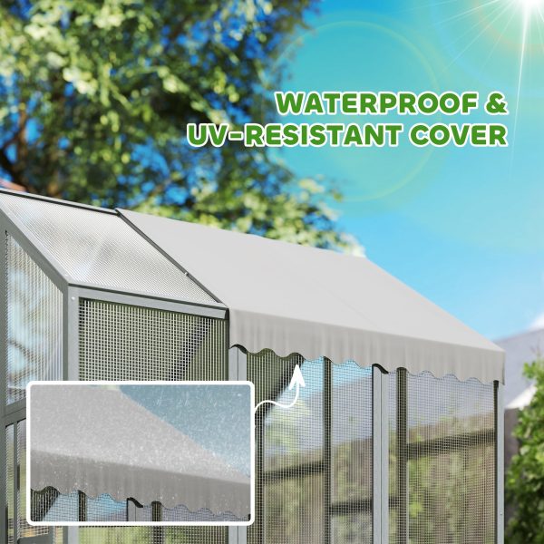 5.5′×6′×6′ Wooden Chicken Run — UV/Waterproof Cover, ½″ Mesh, Fits 6–8 Hens (Gray) - Image 6