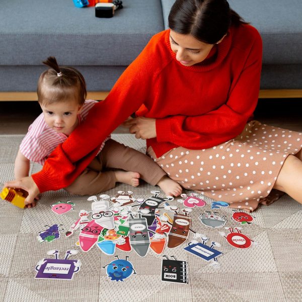 50-Piece Color Classroom Décor Set — Crayons, Animals, Fruits & Shapes + Adhesive Dots