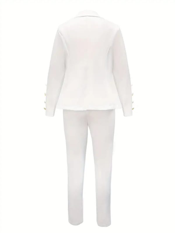 Women’s Double-Breasted Power Suit — Gold Buttons, All-Season Office Essential - Image 3