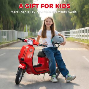 Kids Electric Motorcycle — 24V, 3 Speeds (3.7–9.9 mph), Shock Absorbers, Ages 8–12