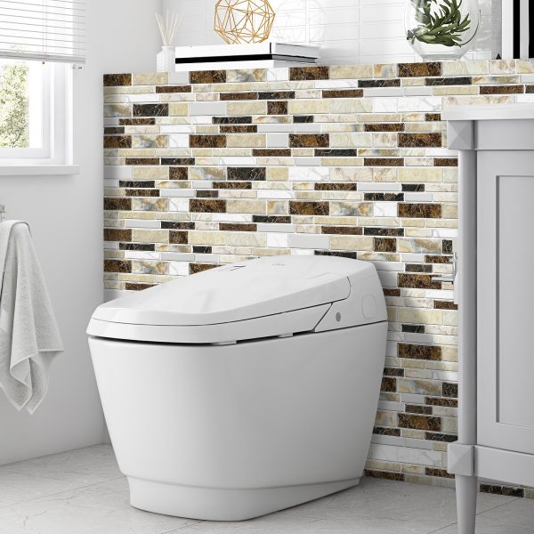 Porcelain-Look Peel & Stick Backsplash — Waterproof PVC Marble Mosaic (24/48-Pack) - Image 6