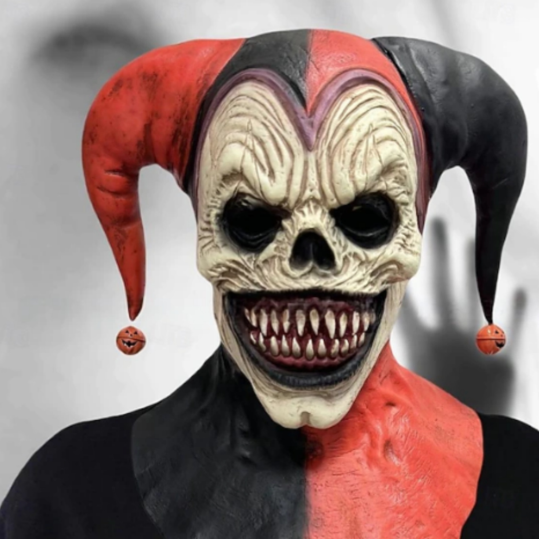 Funny Clown Latex Mask with Red Nose — “Double-Angle” Design for Halloween & Parties 1 Funny Clown Latex Mask with Red Nose — “Double-Angle” Design for Halloween & Parties