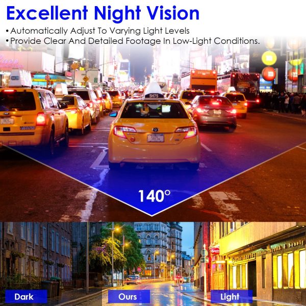 2K Front Dash Cam with Wi-Fi — 140° Wide View, Night Vision, Loop Recording, 32GB Card Included - Image 9