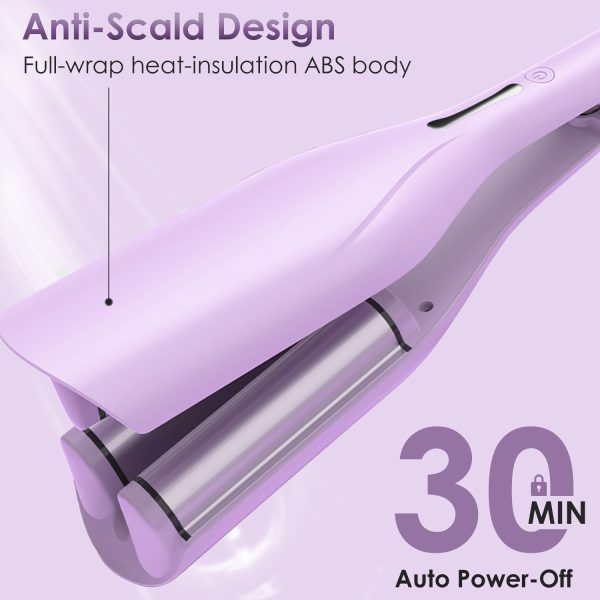 1.41" Ceramic Hair Waver — Fast Heat, 5 Temps, Dual-Voltage, Anti-Scald - Image 3