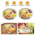 2-Pack Rotating Snack Trays with Lids — 6 Compartments, Portable, 4L Each