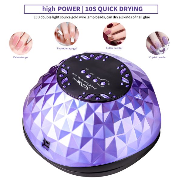 Nail Lamp Dryer for Gel Polish — Auto Sensor, 4 Timers, Large Space, Removable Base - Image 8