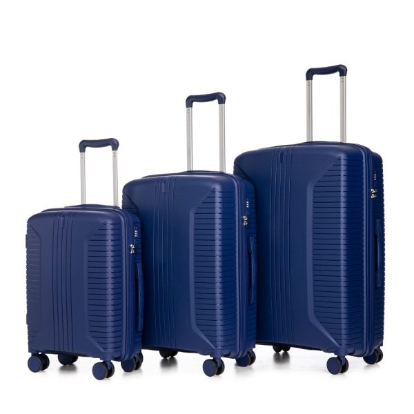 3-Piece PP Spinner Luggage Set — 20"/24"/28", 360° Wheels, Combo Lock - Image 2