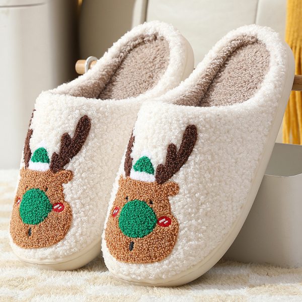 Christmas Elk Plush House Slippers — Unisex, Warm, Non-Slip, Slip-On - Image 7