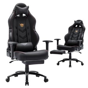 Tall XL Gaming Chair — 350 lb Capacity, 90–150° Recline, 3D Arms, Optional Footrest