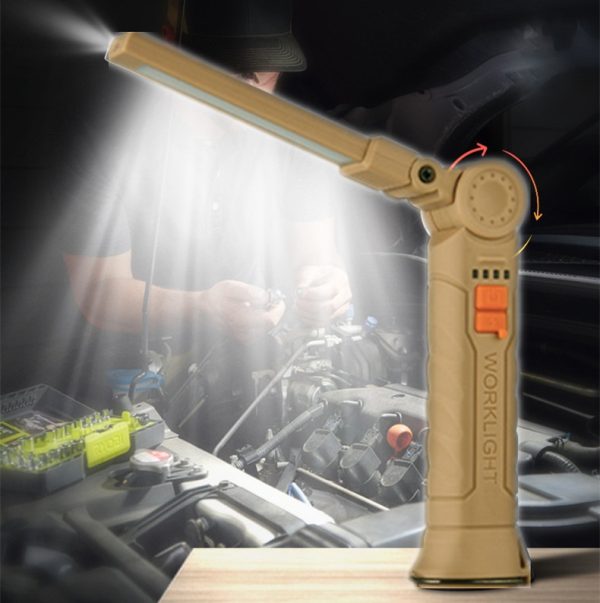 USB Rechargeable COB Work Light — Magnetic, Folding, 360° Rotation (2-Pack) - Image 6
