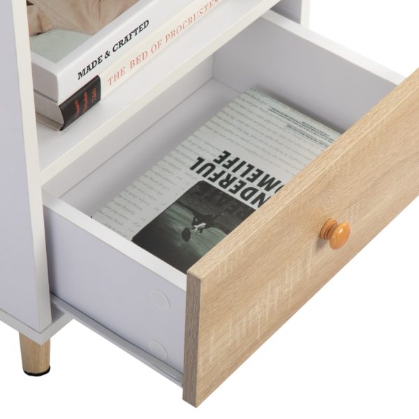Set of 2 White Nightstands — Drawer + Closed Shelf, Pine Legs, Compact Footprint - Image 10