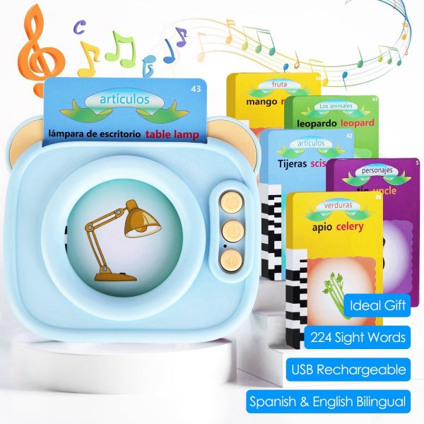 Bilingual Talking Flash Cards — 224 Sight Words with Audio (Blue or Pink) - Image 7