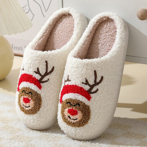 Christmas Plush House Slippers — Santa/Moose/Gingerbread, Warm Lining & Grippy TPR Sole (Unisex) - Image 4