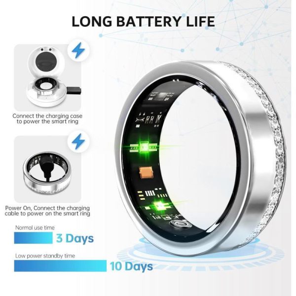 Smart Ring with Sparkle — Heart-Rate, Sleep & Fitness Tracking, IP68, No Subscriptions - Image 7