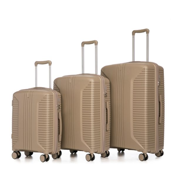 3-Piece PP Spinner Luggage Set — 20"/24"/28", 360° Wheels, Combo Lock - Image 4