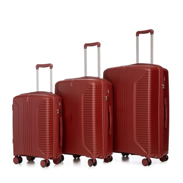 3-Piece PP Spinner Luggage Set — 20"/24"/28", 360° Wheels, Combo Lock - Image 7