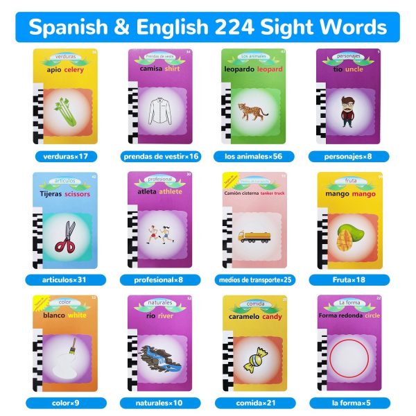 Bilingual Talking Flash Cards — 224 Sight Words with Audio (Blue or Pink) - Image 5