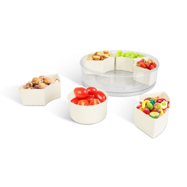 2-Pack Rotating Snack Trays with Lids — 6 Compartments, Portable, 4L Each - Image 3