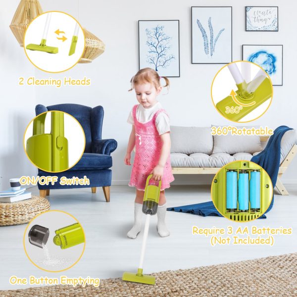 14-Piece Kids Cleaning Play Set with Working Vacuum, Broom & Mop — Stand Included (Ages 3+) - Image 4