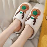 Christmas Elk Plush House Slippers — Unisex, Warm, Non-Slip, Slip-On